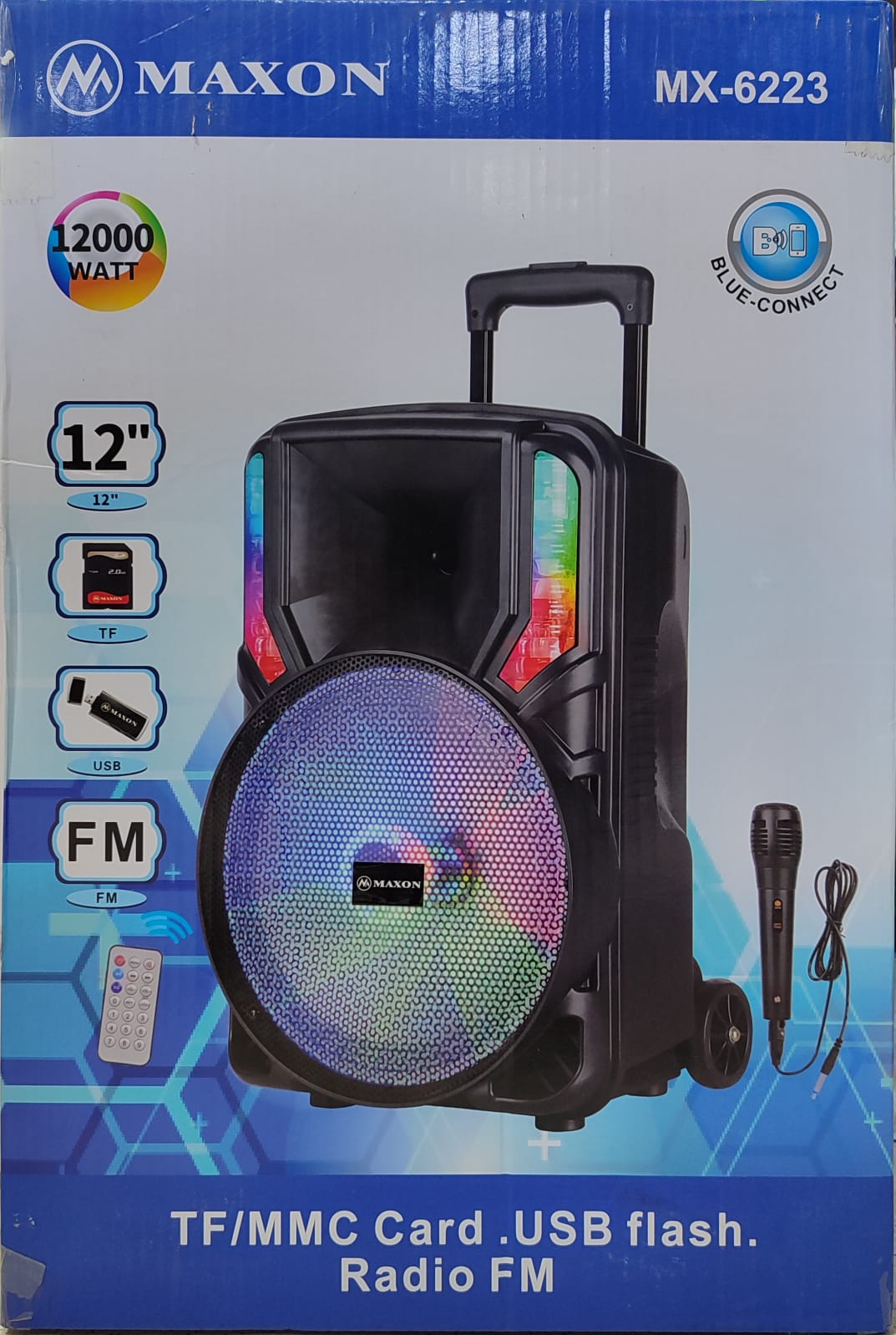  Parlante 12 Marca MAXON Modelo MX-6223 con micr&oacute;fono