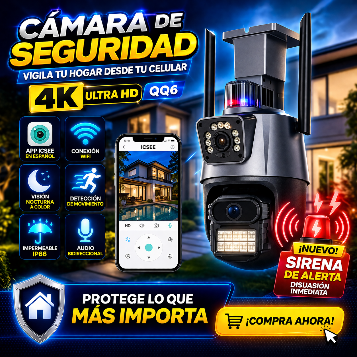 C&aacute;mara de Seguridad con sirena! 